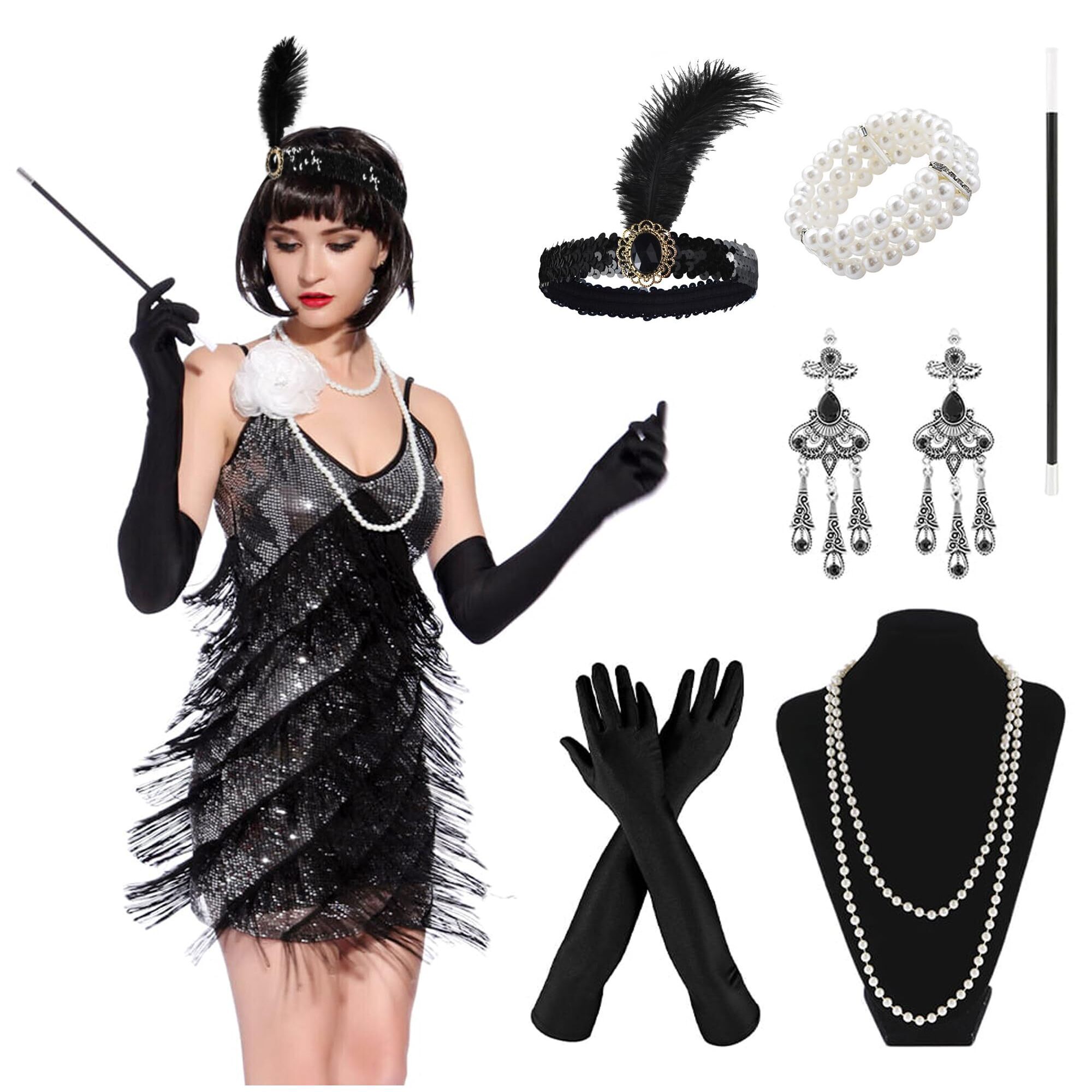 5233 1920s Flapper Accessoriess Costume Accessoriess Set